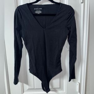 Everlane Women's Black Long Sleeve Bodysuit